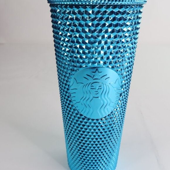 Starbucks Teal Splash Bling Cold Cup Studded Tumbler 24oz - Picture 2 of 7
